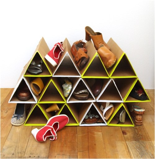 вариант организации треугольника для хранения обуви