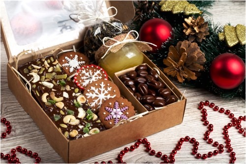 подарочная картонная упаковка для рождественского печенья и конфет