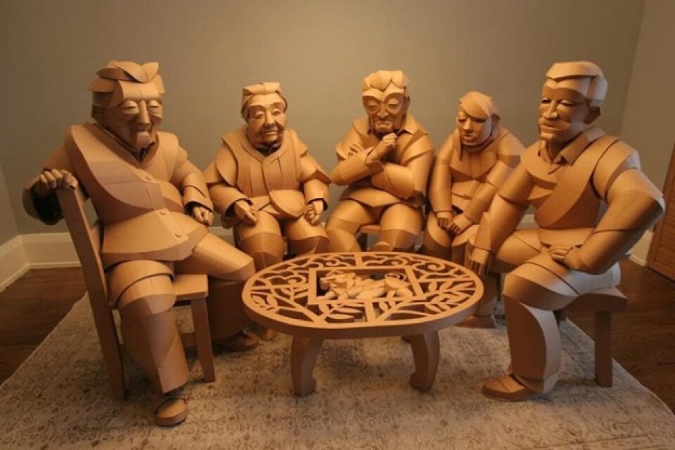 скульптуры из картона от Уоррена Кинга