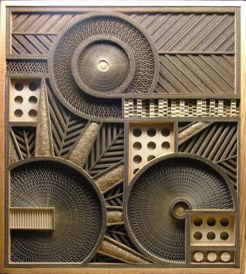 картина из гофры и картона от Марка Лангана